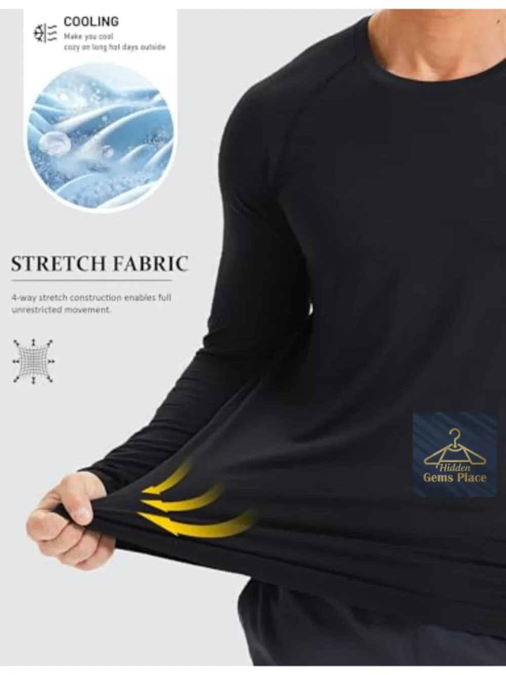 MAGCOMSEN Men's Long Sleeve Sun Protection Shirt UPF 50+ Dry Fit Rash Guard